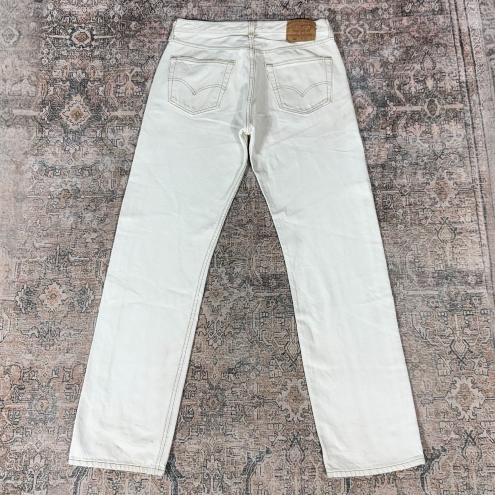 Vintage 90s Levis 501xx Made In Usa White Jeans Size 33x32 Button Fly
